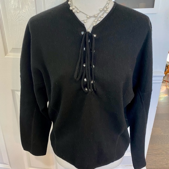 Vince Wool & Cashmere Lace Up Sweater, Small - Picture 2 of 11